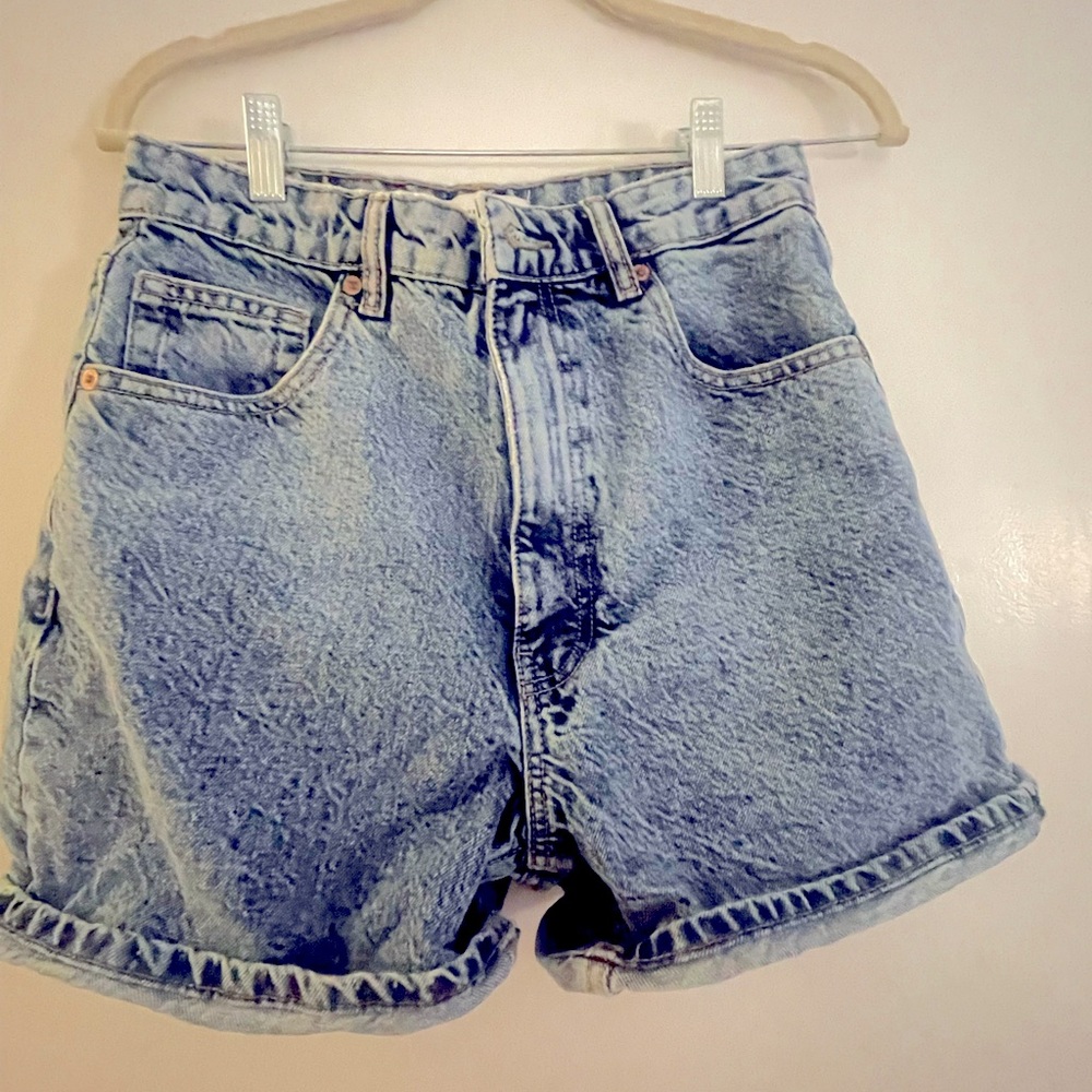 High-waisted denim cutoffs